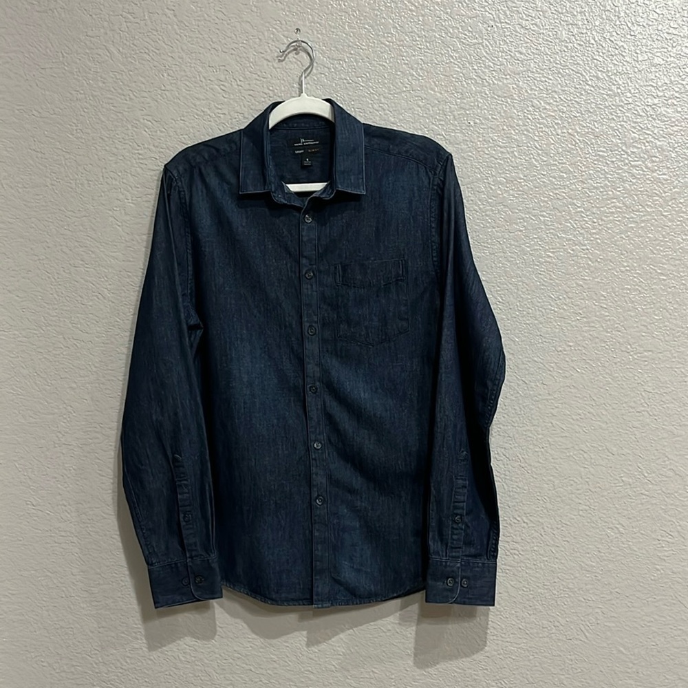 Marc Anthony Men’s Luxury Slim Fit Shirt Button Down Long Sleeve Sz Small Blue